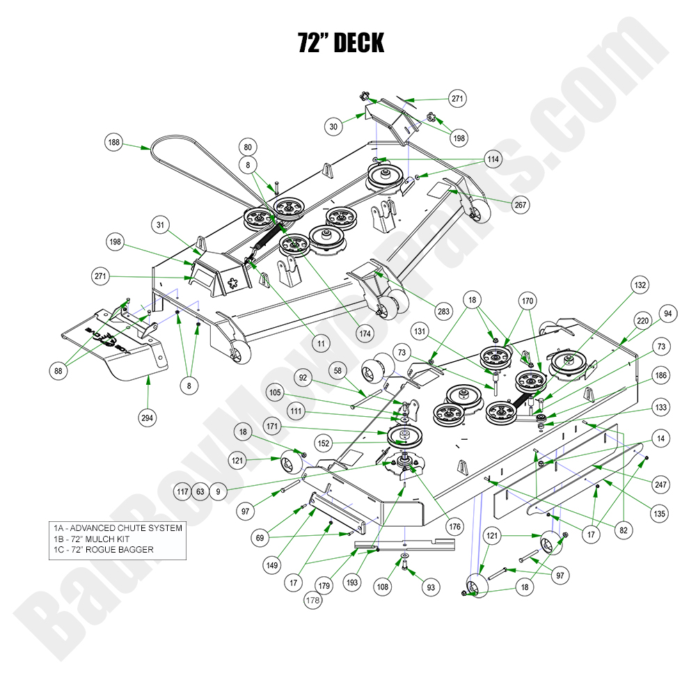 3223 - Bad Boy Mower Parts Lookup > 2023 > Rogue > 72\" Deck Assembly